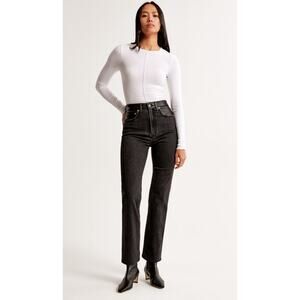 Abercrombie & Fitch Mixed Fabric High Rise The Super Skinny Ankle Jeans Size 12‎